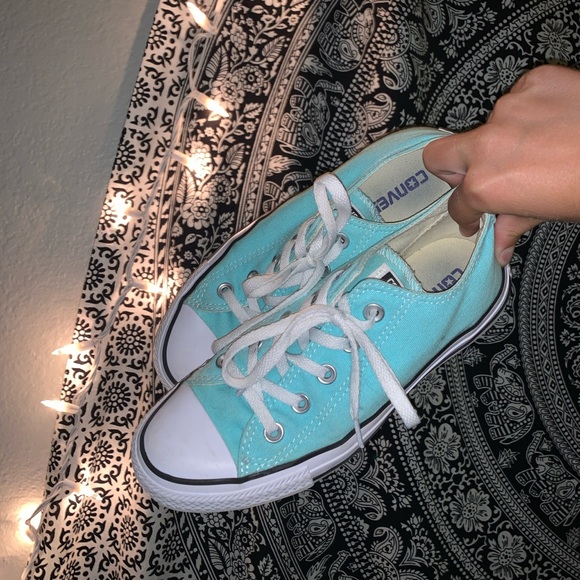 aqua colored converse